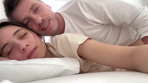 Horny girlfriend in bed