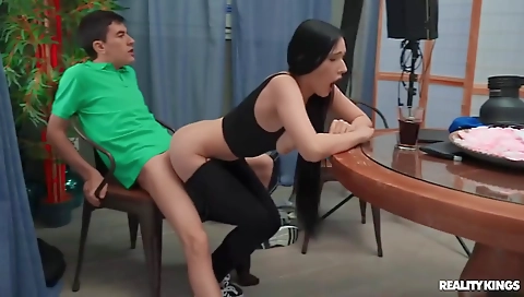 Hot anal fucking in the kitchen