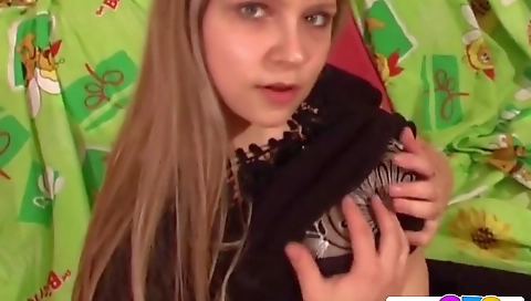 Horny slut takes a hard dick