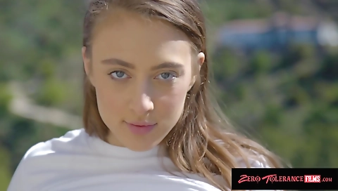 Sexy brunette hair shows off her hot body